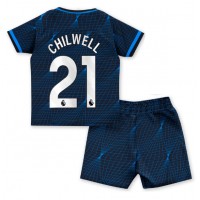 Chelsea Ben Chilwell #21 Bortedraktsett Barn 2023-24 Kortermet (+ Korte bukser)